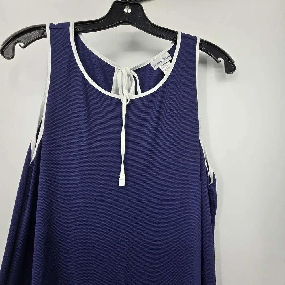 Tommy Bahama Island Cays Cabana flounce Dress Women's XL Navy Beach Coverup EUC